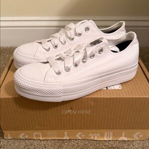 Converse “Just Married” White Platform Sneakers